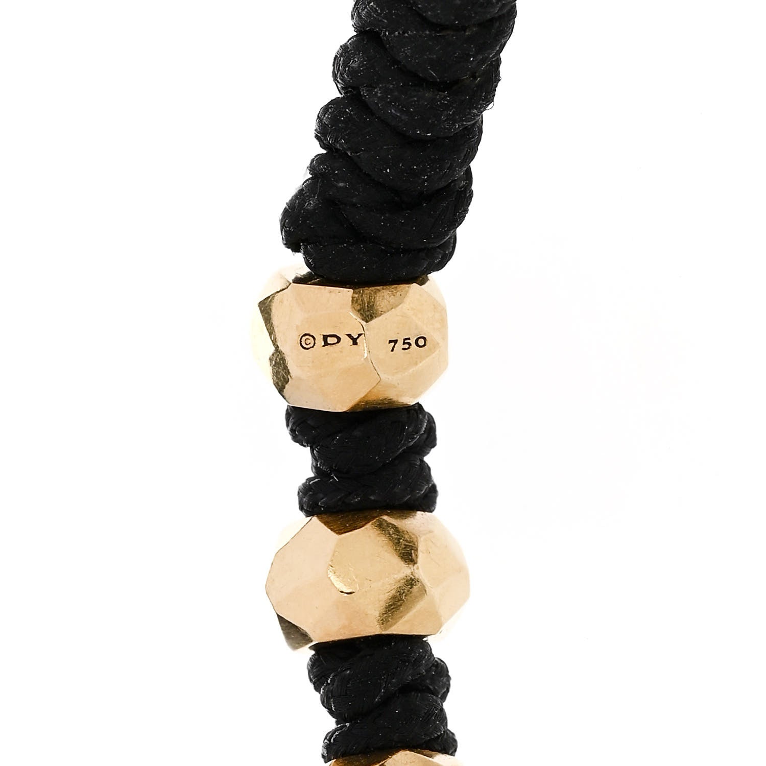 David Yurman 18K Yellow Gold Nylon Fortune Woven Bracelet Black 3 of 3