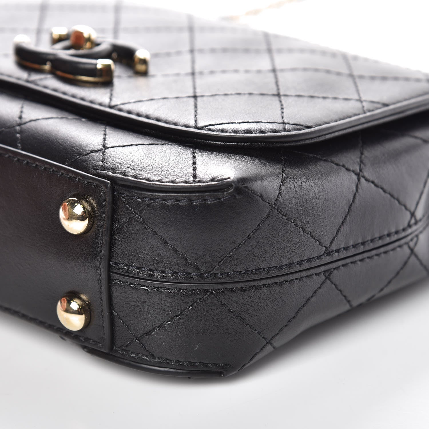Chanel Calfskin Stitched Small Covered CC Flap Bag Black 6 of 12