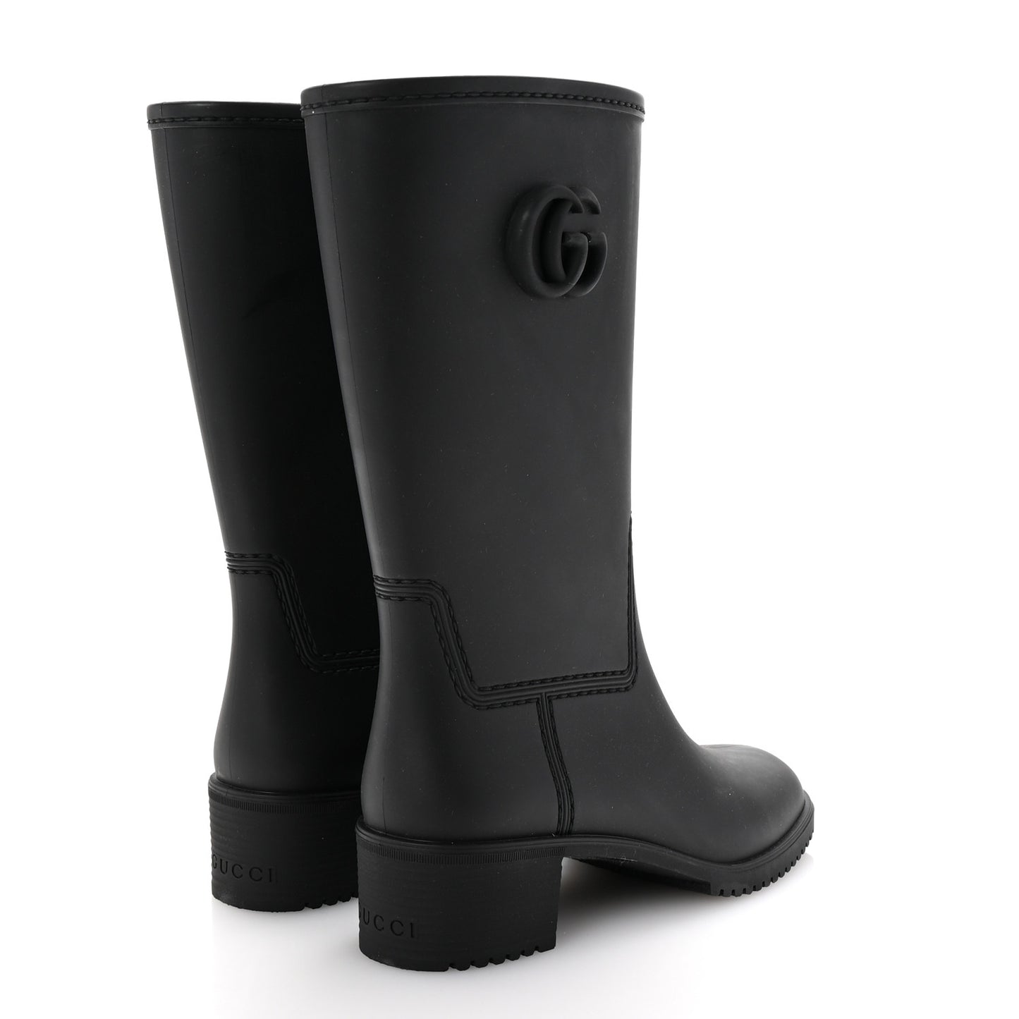 Rubber Double G Womens Rain Boots 36 Black