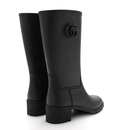 Gucci Rubber Double G Womens Rain Boots 36 Black 5 of 10