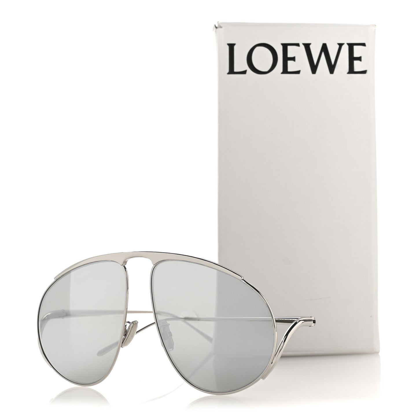 Metal Hillock Aviator Oversized Sunglasses LW40180U Silver