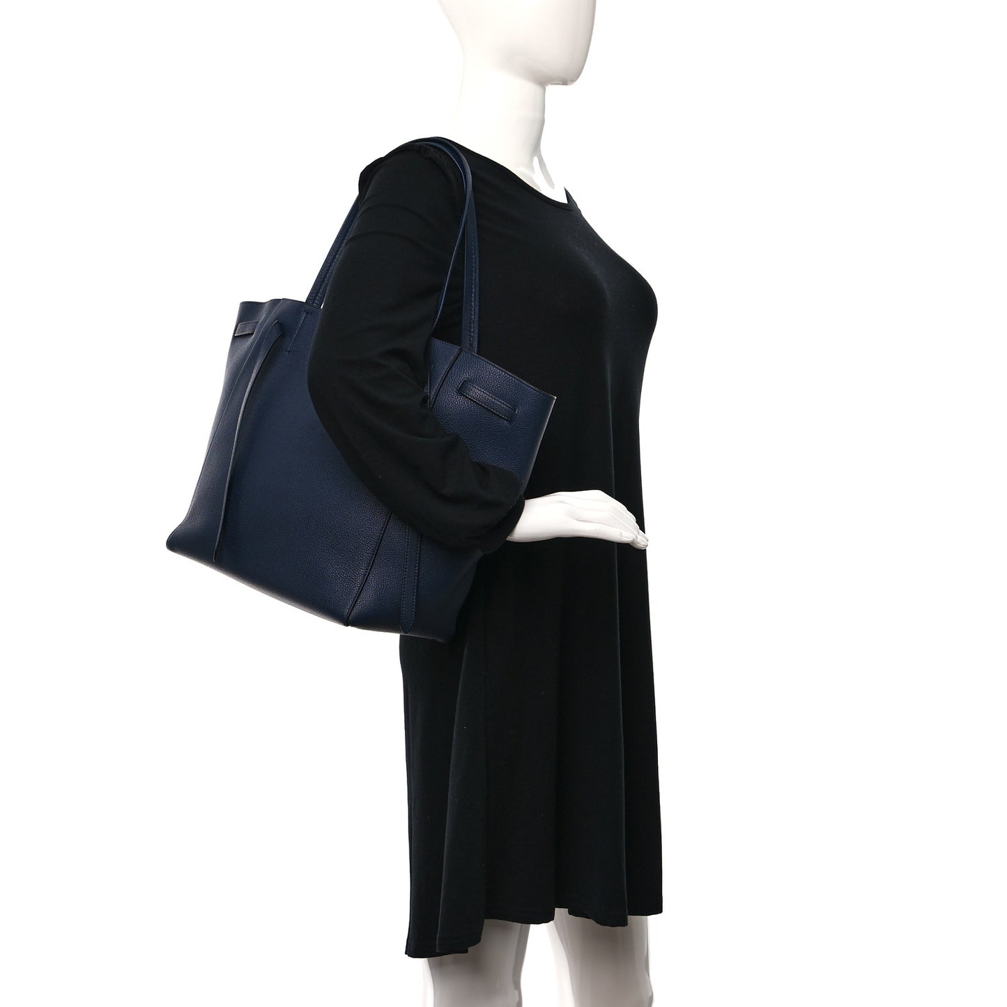 Soft Grained Calfskin Small Belt Cabas Phantom Dark Blue
