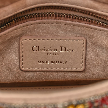 Christian Dior Calfskin Beaded Mini Lady Dior Beige Multicolor 9 of 12