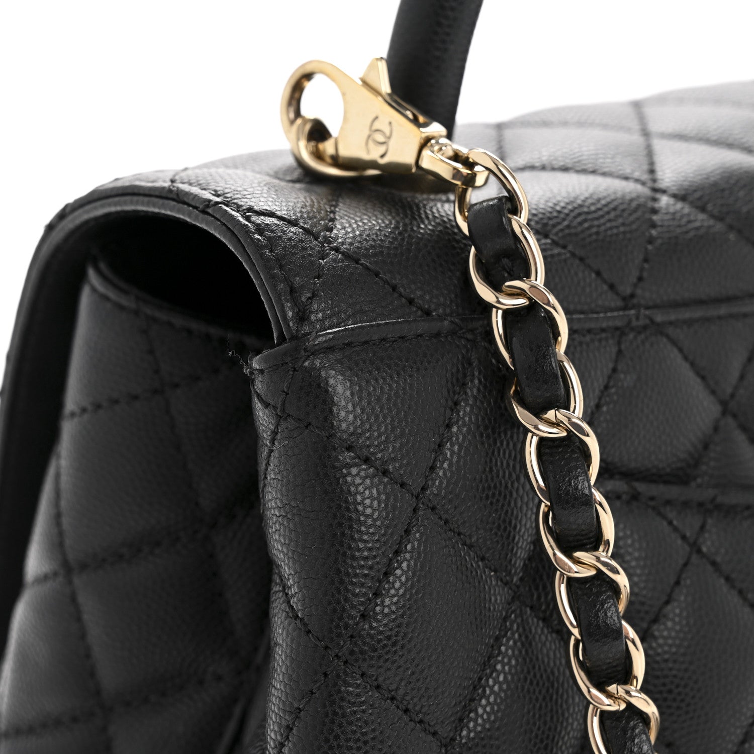 Chanel Caviar Quilted Small Coco Handle Flap Black 15 of 15