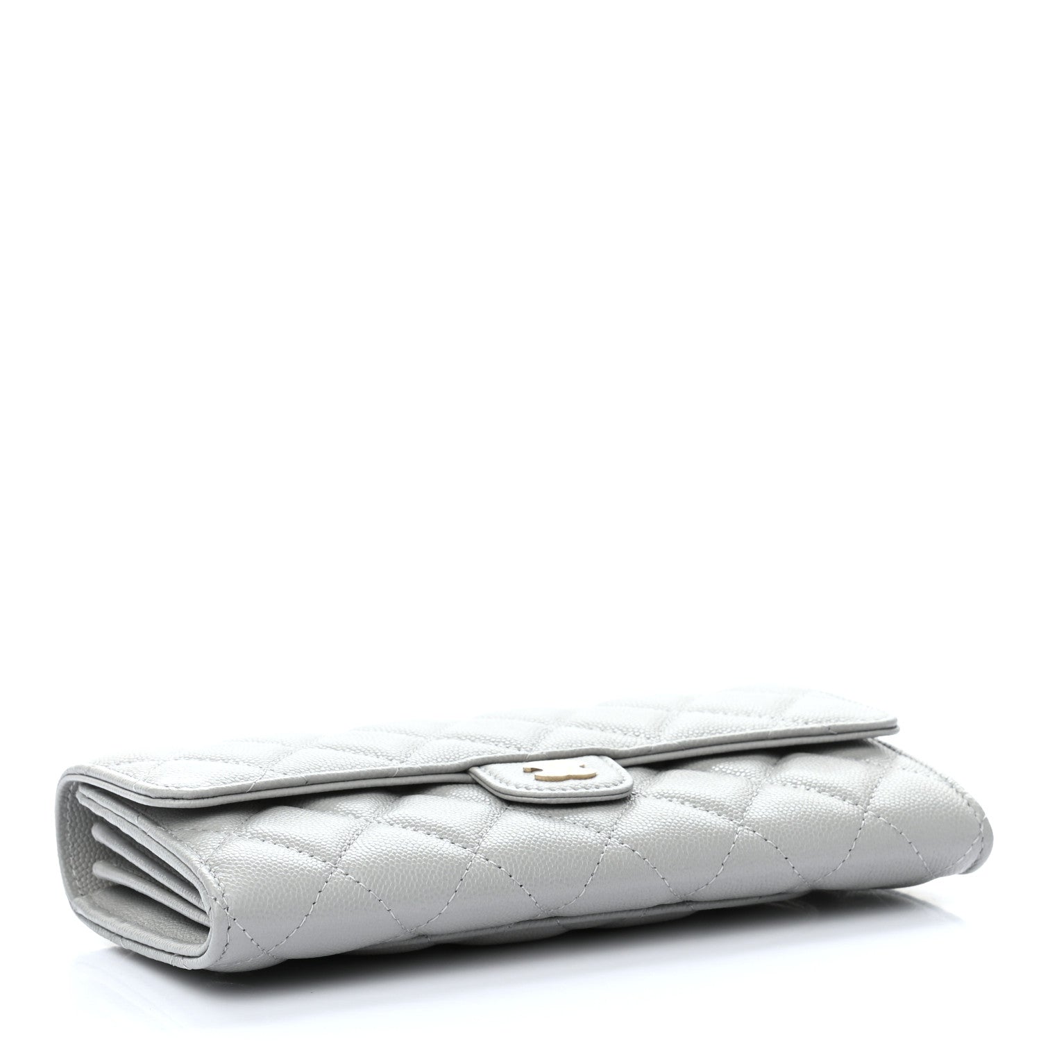 Chanel Caviar Quilted Large Flap Wallet Grey 4 of 9