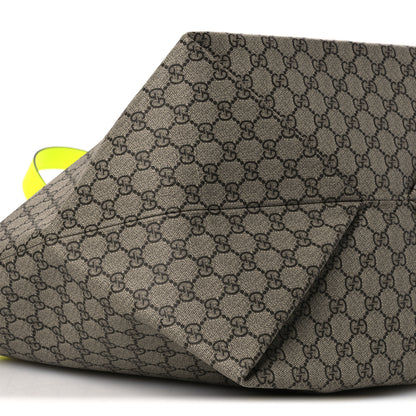 Gucci GG Supreme Monogram Totissima Shopping Tote Ebony Beige Yellow 9 of 10