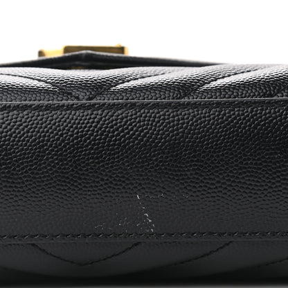 Saint Laurent Grain De Poudre Matelasse Chevron Medium Monogram Satchel Black 11 of 11