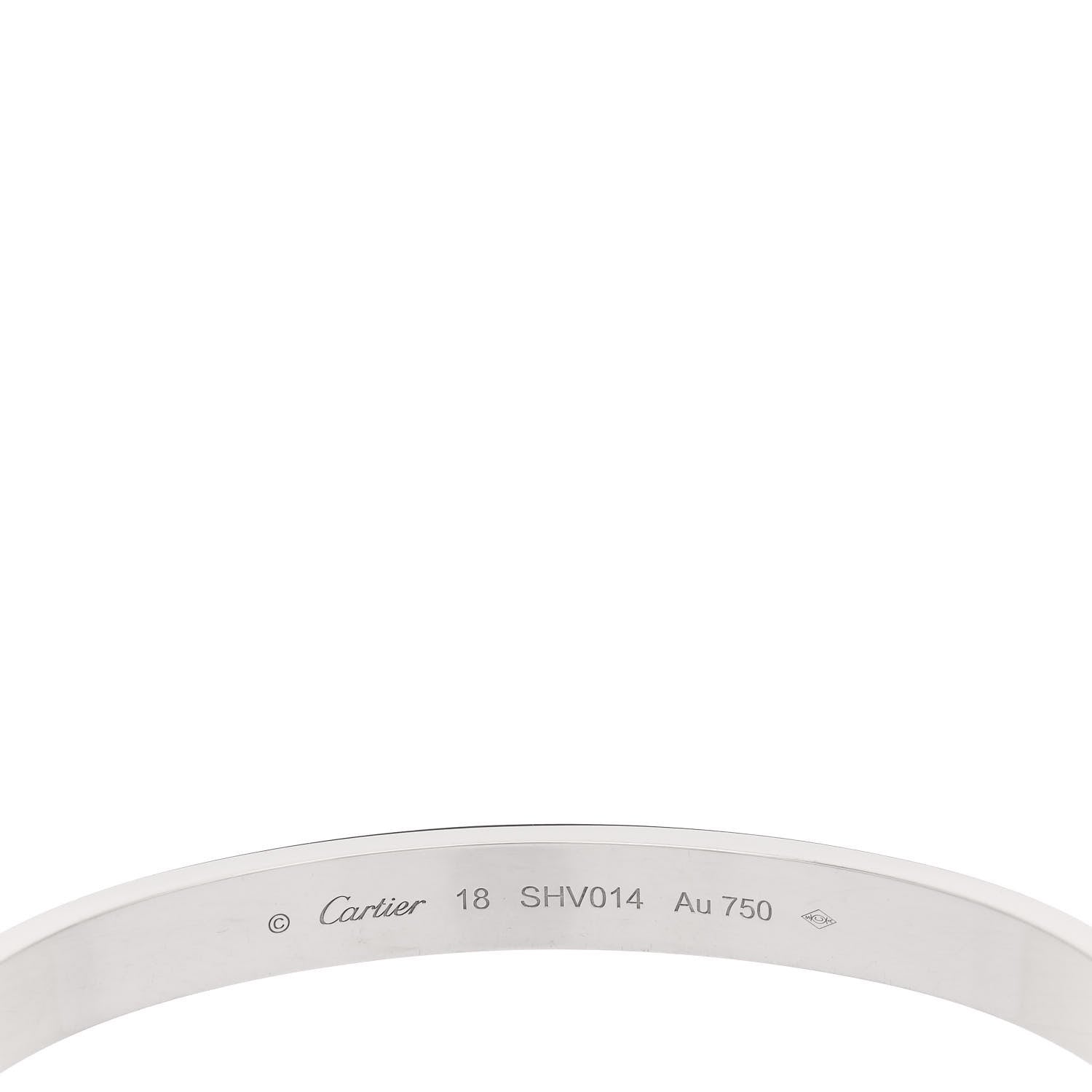 Cartier 18K White Gold LOVE Bracelet 18 3 of 6