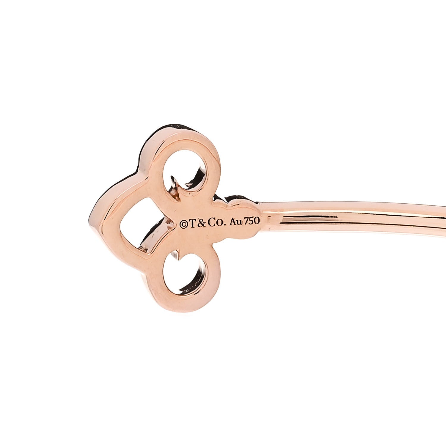 Tiffany 18K Rose Gold Diamond Fleur De Lis Wire Bracelet 3 of 4