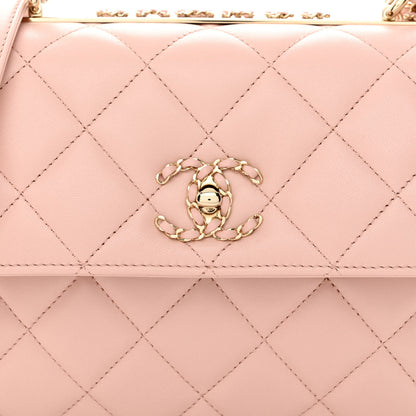 Chanel Lambskin Quilted Small Trendy Chain CC Flap Dual Handle Bag Light Pink 8 of 15
