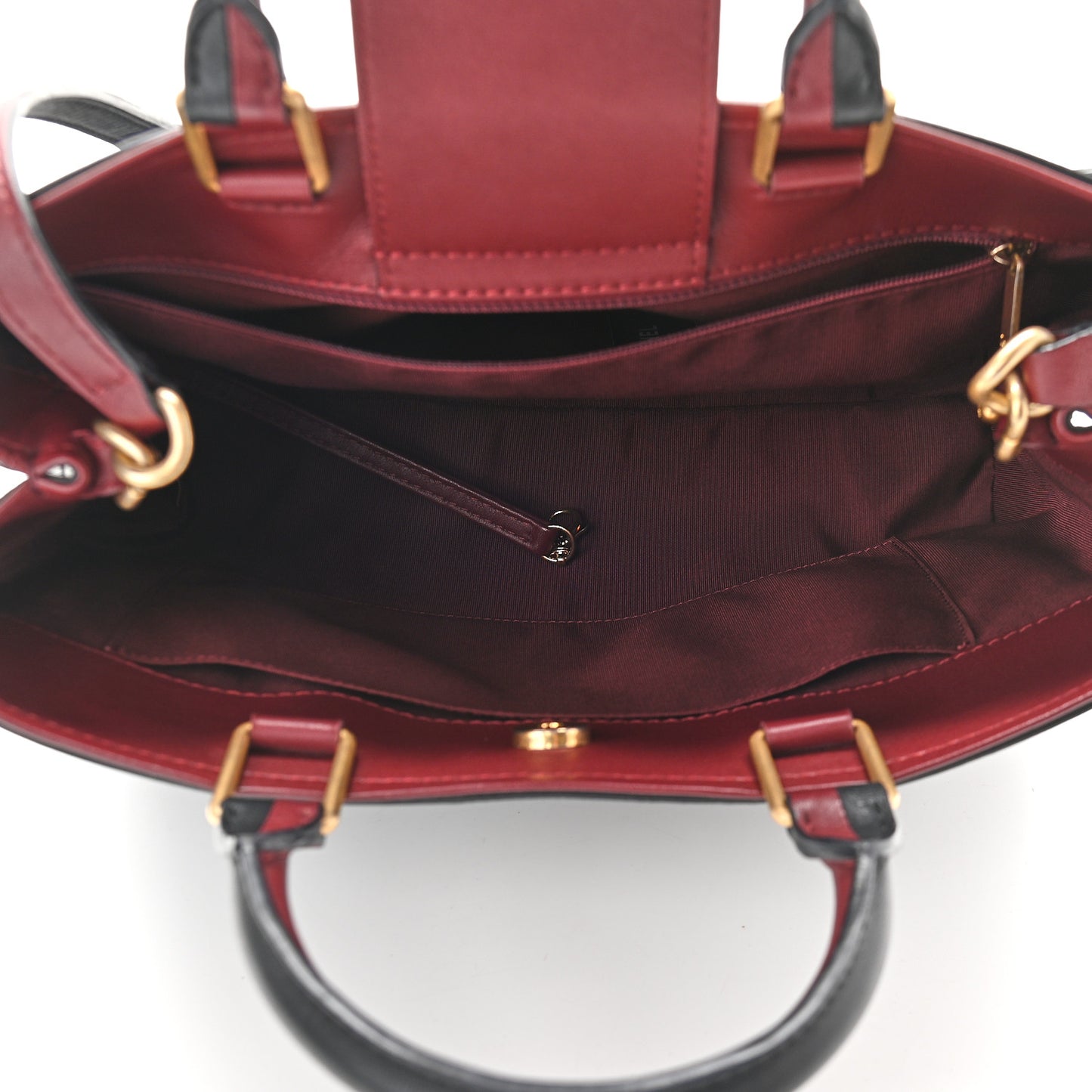 Bullskin Stitched Bi-Color Medium Shopping Tote Black