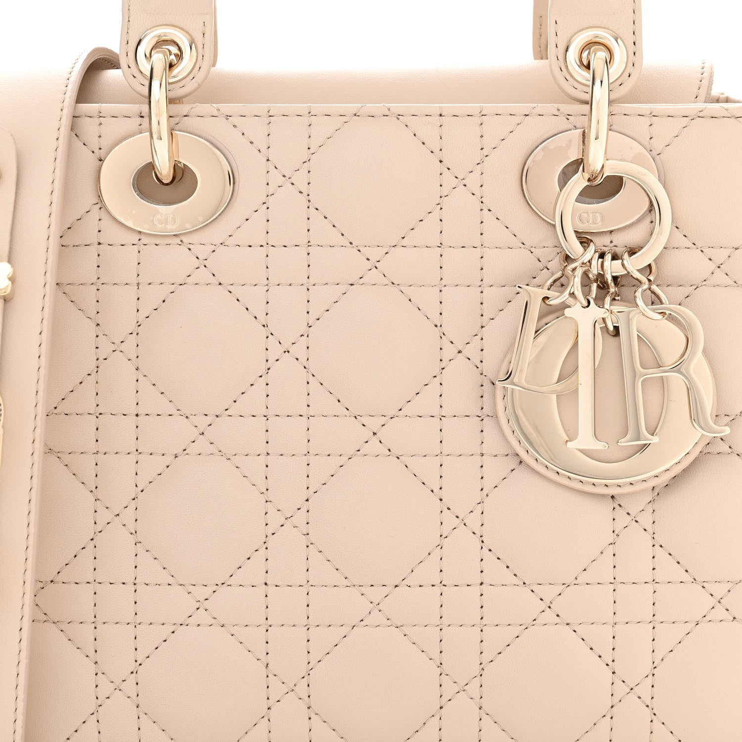 Christian Dior Lambskin Cannage Small My ABCDior Lady Dior Beige 8 of 12
