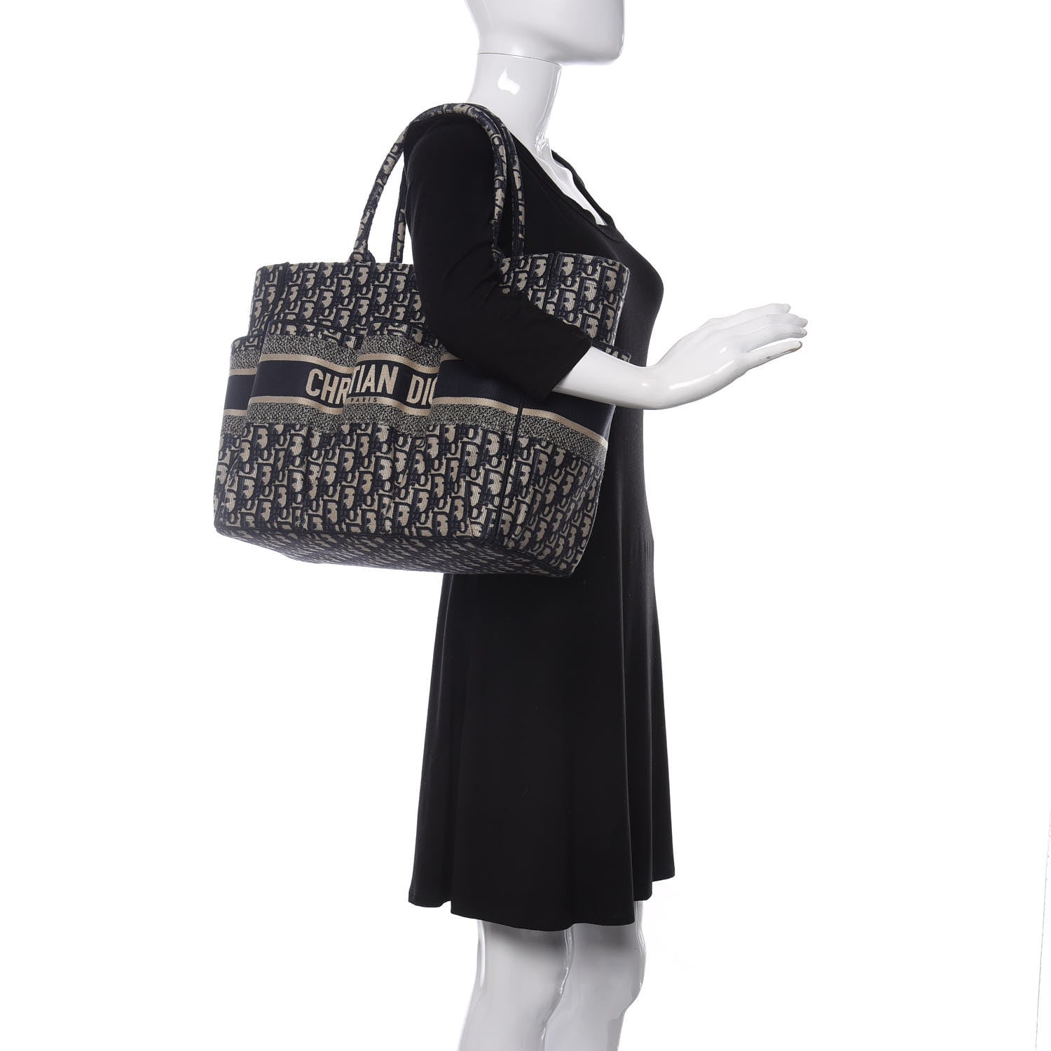 Christian Dior Oblique Catherine Tote Blue 2 of 12