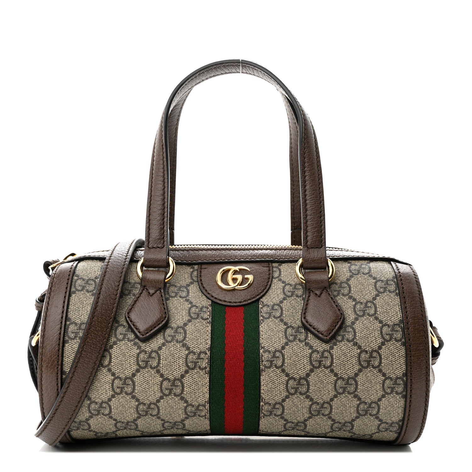 Gucci GG Supreme Monogram Web Small Ophidia Boston Bag Beige New Acero 1 of 13