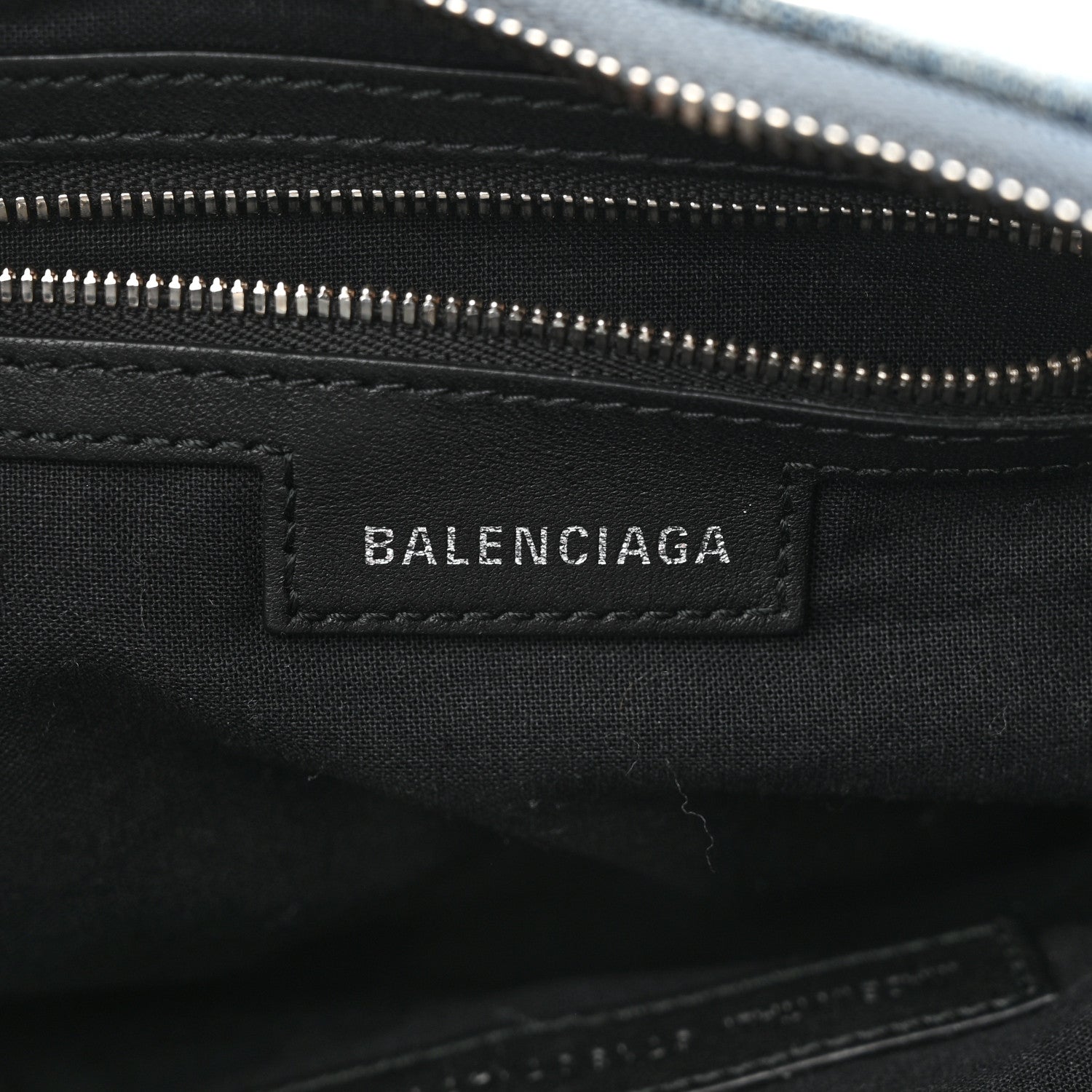 Balenciaga Washed Frayed Denim Crystal Small Le Cagole Shoulder Bag Blue 6 of 16