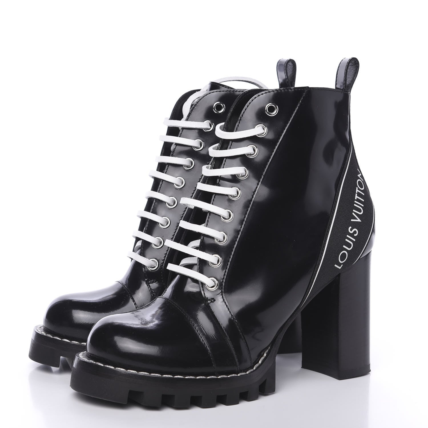 Louis Vuitton Glazed Calfskin Star Trail Ankle Boots 38 Black 3 of 7