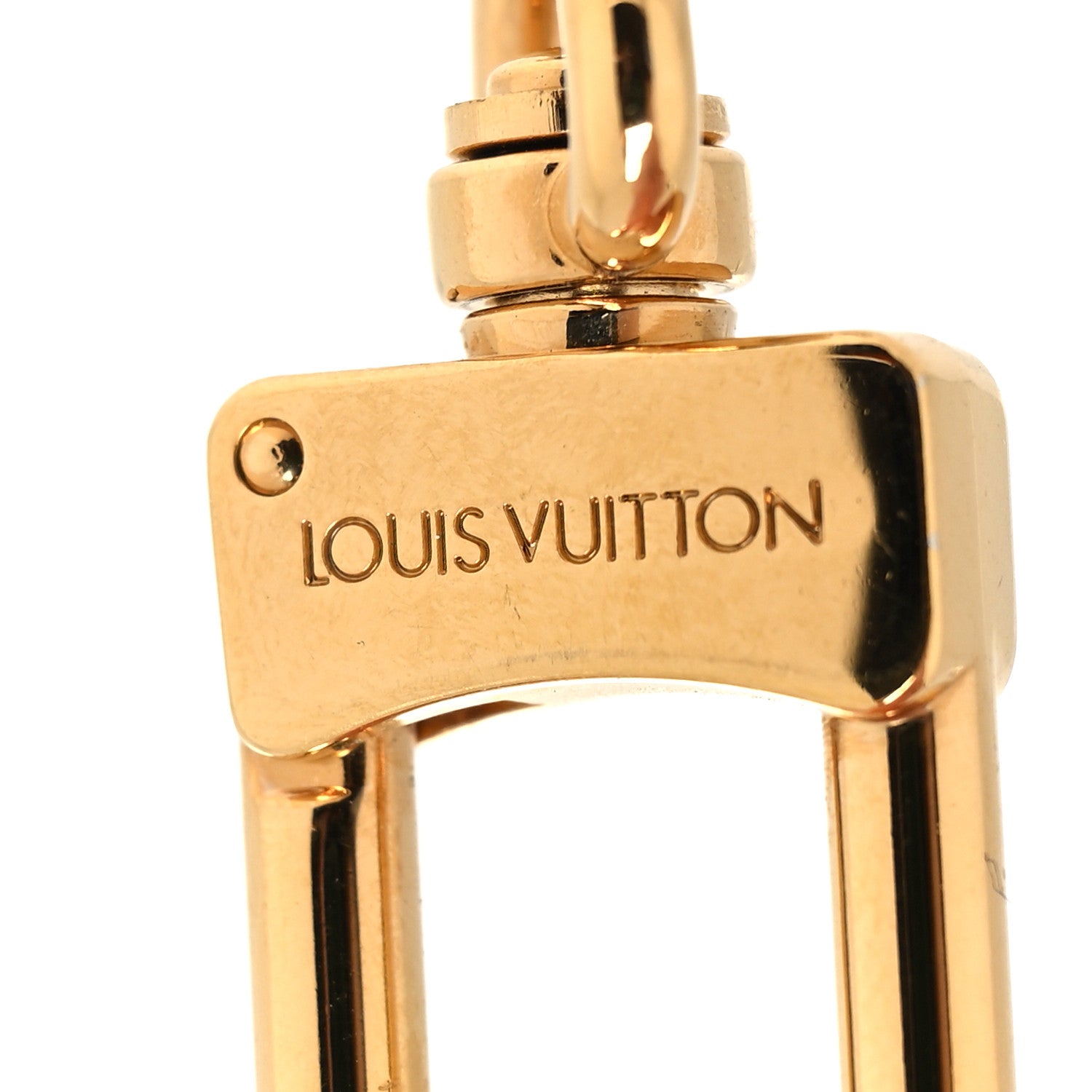 Louis Vuitton Brass Enamel Fleur De Monogram Bag Charm Chain Gold 3 of 4