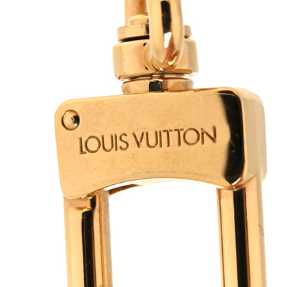 Louis Vuitton Brass Enamel Fleur De Monogram Bag Charm Chain Gold 3 of 4