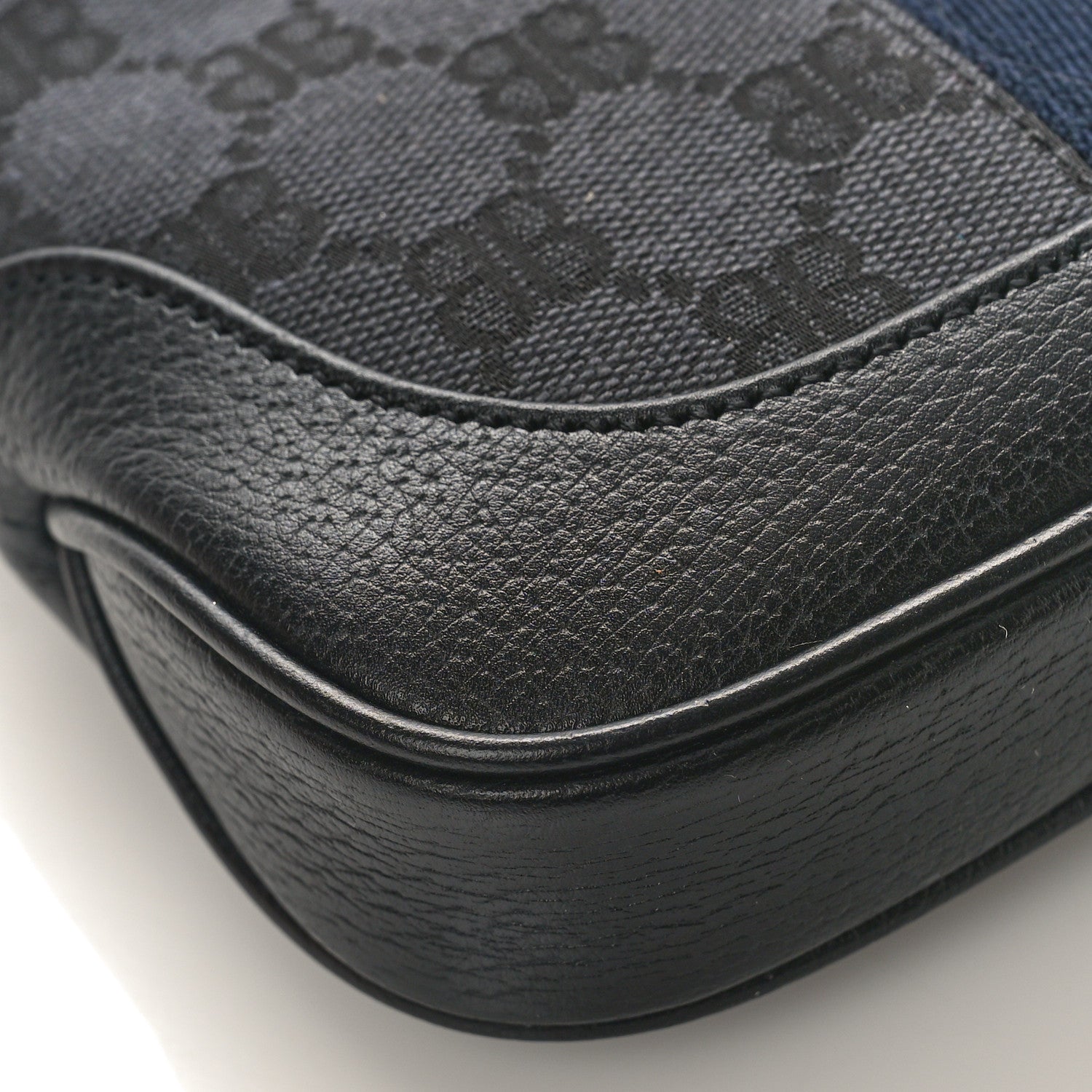 Gucci X BALENCIAGA BB Monogram Calfskin Web Mini Jackie 1961 Hobo Black 7 of 8