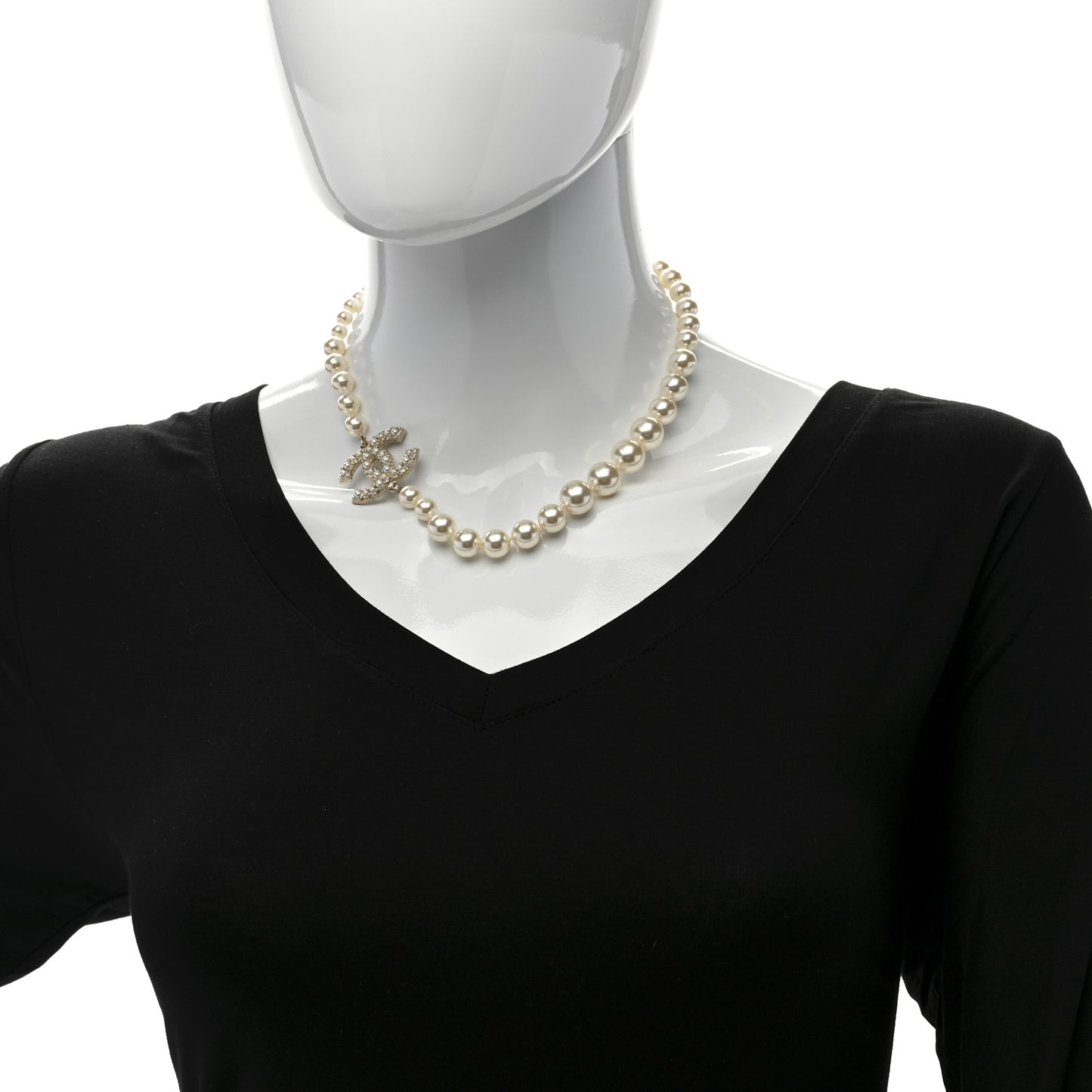 Pearl CC 100th Anniversary Necklace Light Gold