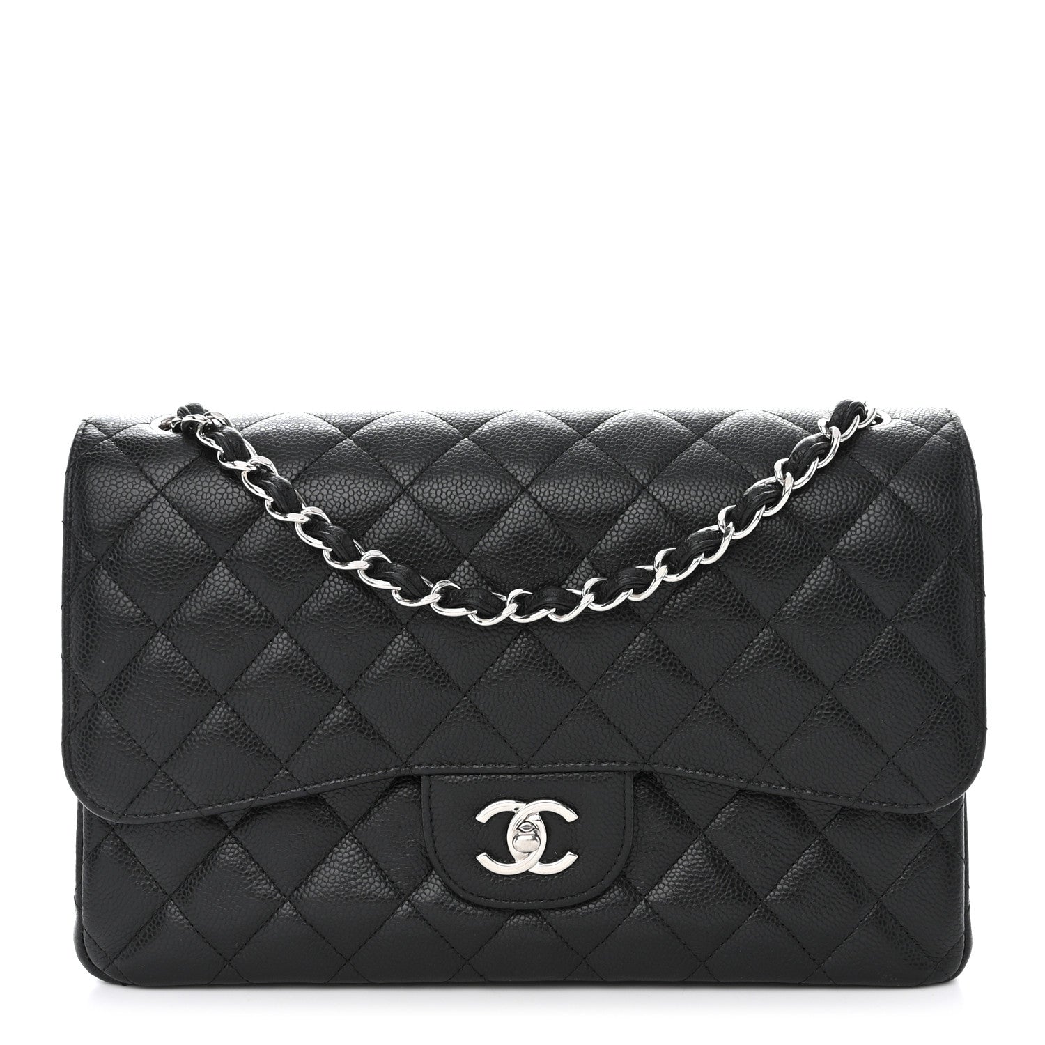 Chanel Caviar Quilted Jumbo Double Flap Black 1 of 12