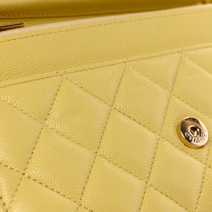 Chanel Caviar Quilted Wallet on Chain WOC Light Yellow 8 of 10