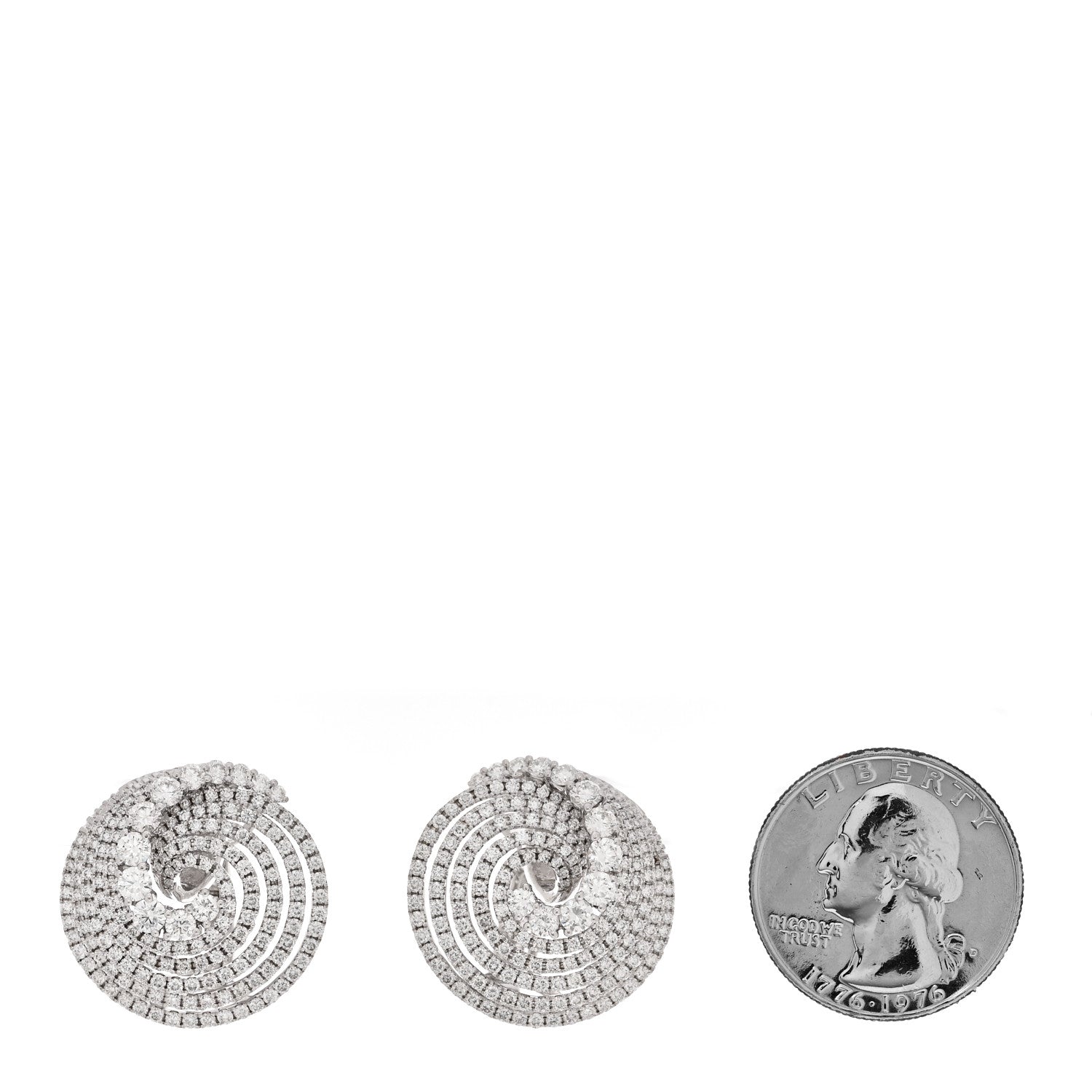 Parker & West by FASHIONPHILE 18K White Gold Diamond 4.36ctw Swirl Earrings 2 of 4