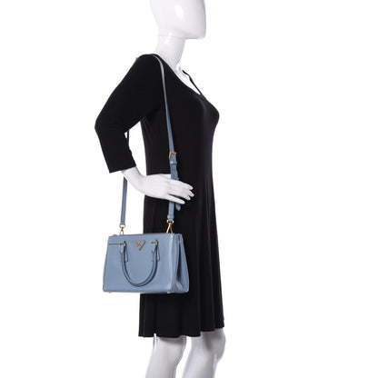 Prada Saffiano Galleria Mini Double Zip Tote Aviazione 2 of 11