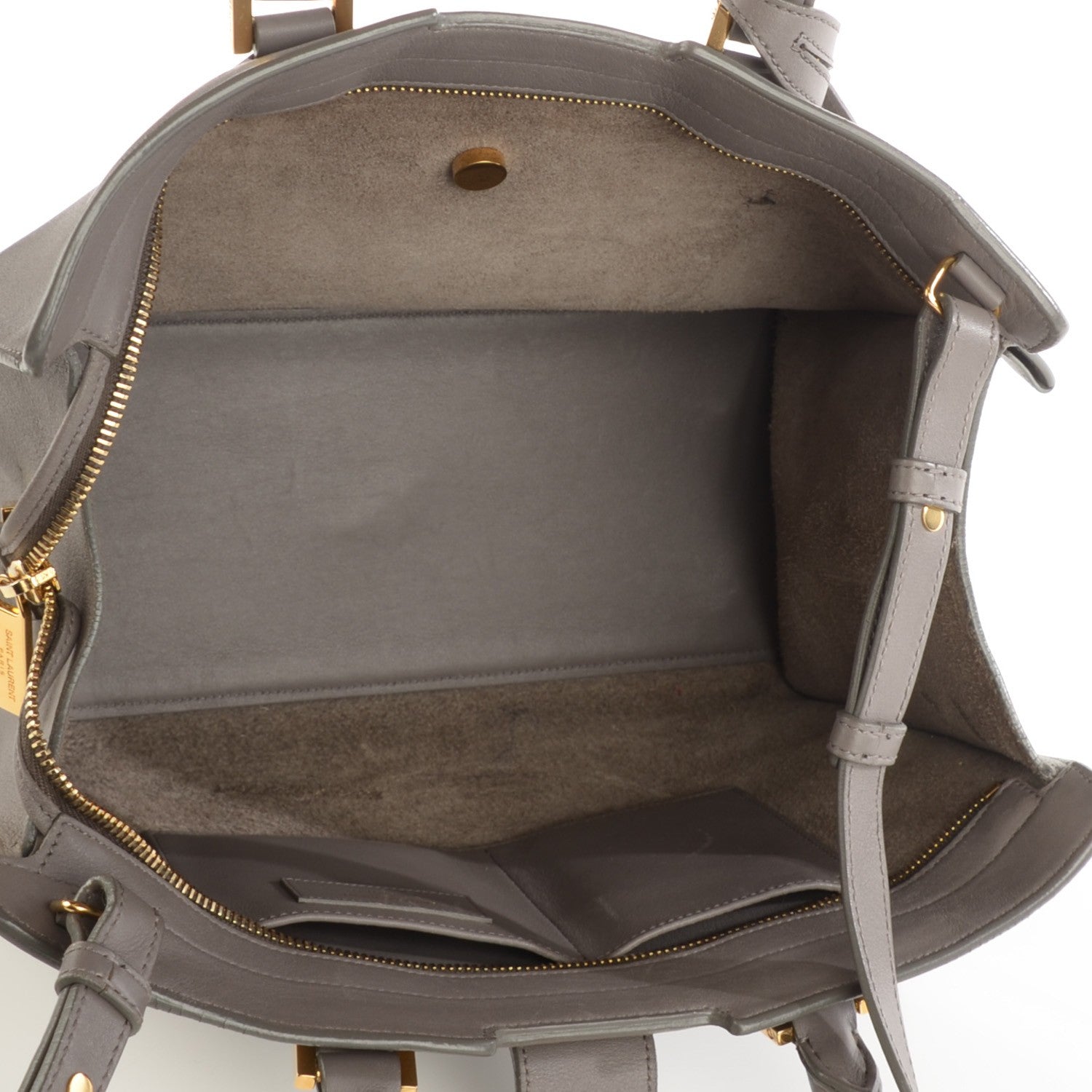 Saint Laurent Calfskin Small Classic Y Cabas Grey 5 of 8