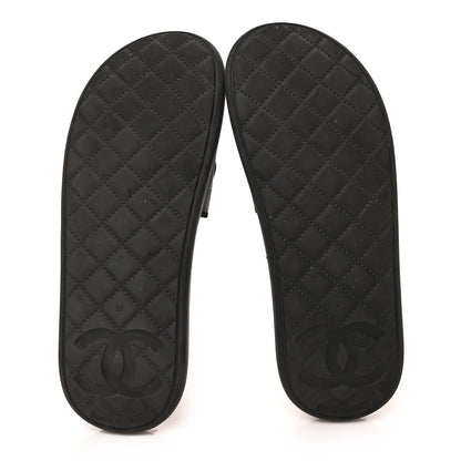 Chanel Thermoplastic PVC Camellia Mule Sandals 37 Black 5 of 7