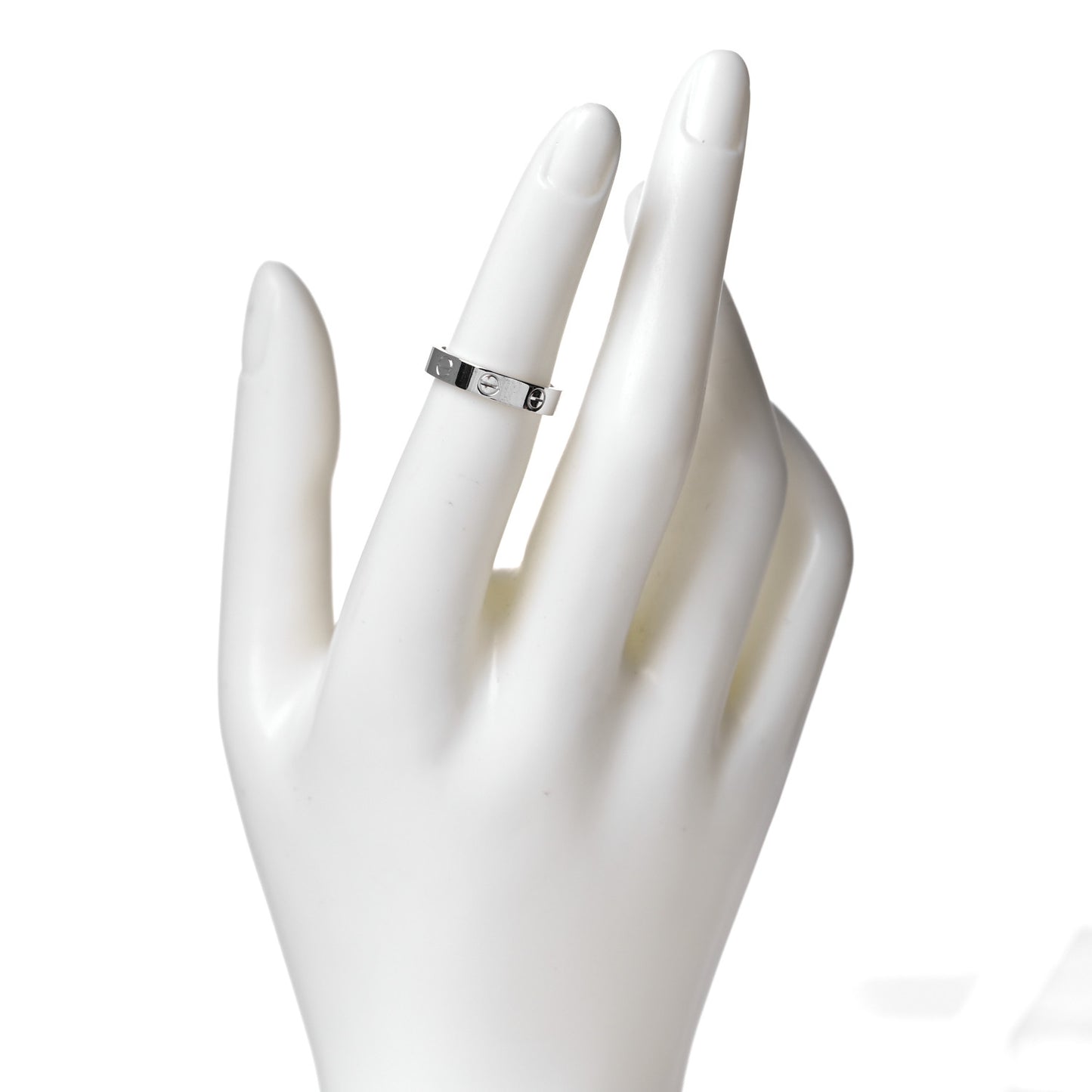 18K White Gold 3.5mm LOVE Wedding Band Ring 49 5