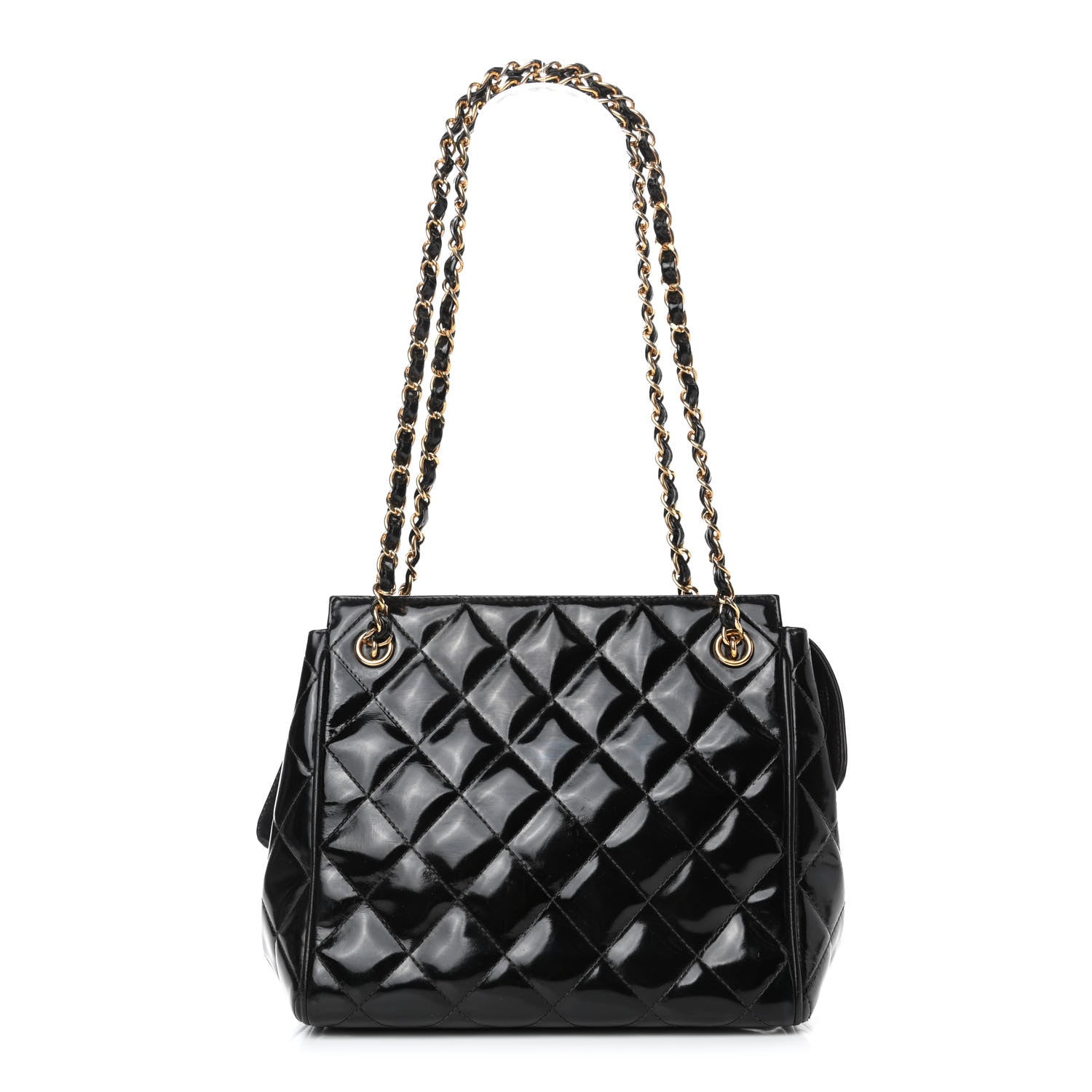 Chanel Patent Quilted CC Shoulder Bag Black 1 of 4