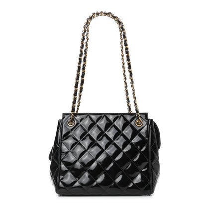 Chanel Patent Quilted CC Shoulder Bag Black 1 of 4
