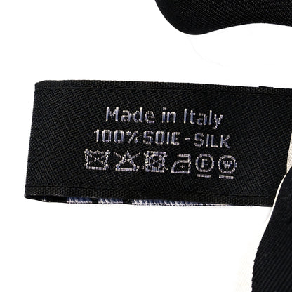 Chanel Silk Hair Tie Black Ivory 4 of 4