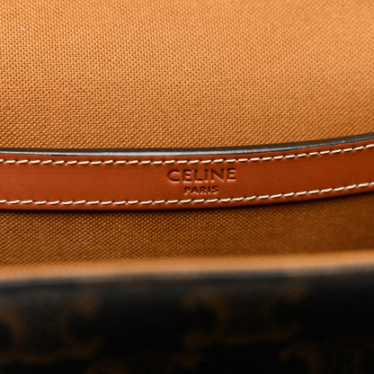 Celine Triomphe Canvas Medium Folco Bag Tan 6 of 9