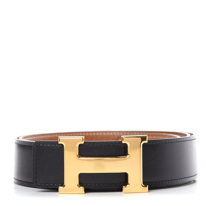 Hermes Box Togo 32mm Constance H Belt 90 Black Gold 1 of 9