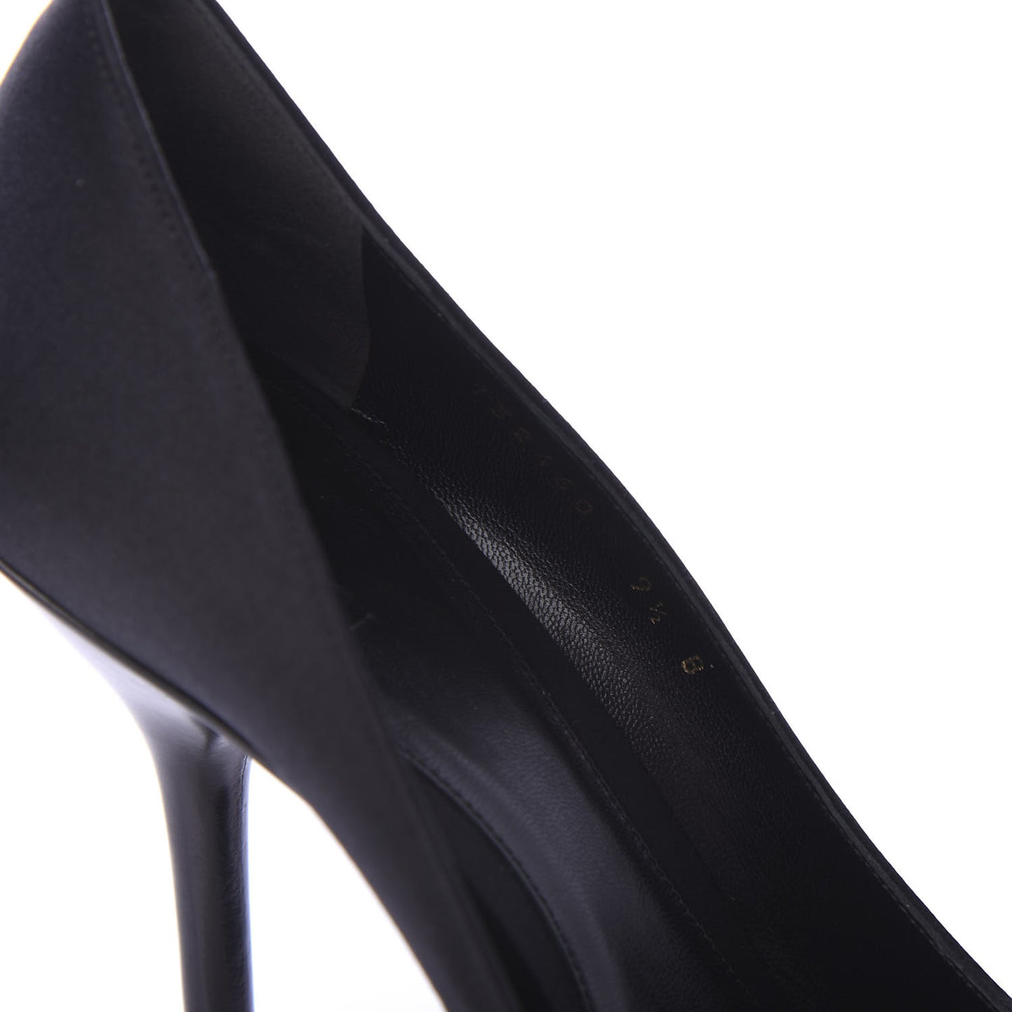 Satin Crystal Peep Toe Pumps 9.5 Black