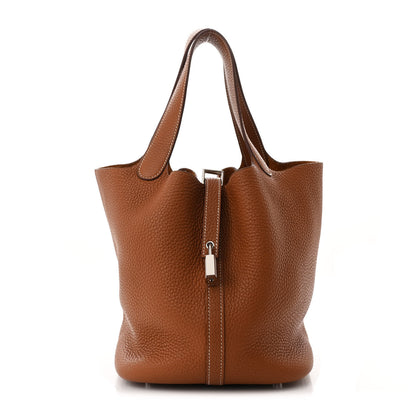 Hermes Taurillon Clemence Picotin Lock 22 MM Gold 1 of 10