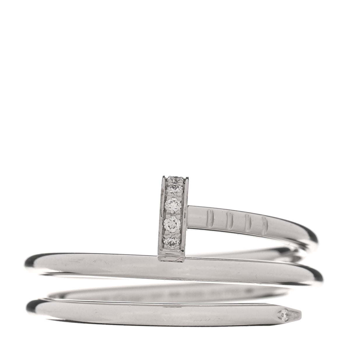 Cartier 18K White Gold Diamond Double Wrap Juste Un Clou Ring 57 8 1 of 6
