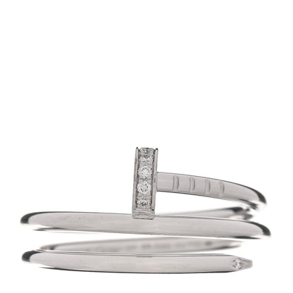 Cartier 18K White Gold Diamond Double Wrap Juste Un Clou Ring 57 8 1 of 6