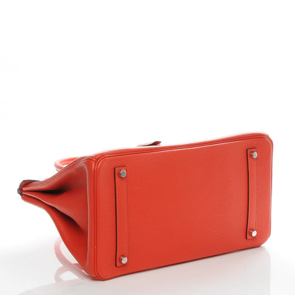 Hermes Taurillon Clemence Birkin 35 Rouge Pivoine 4 of 8