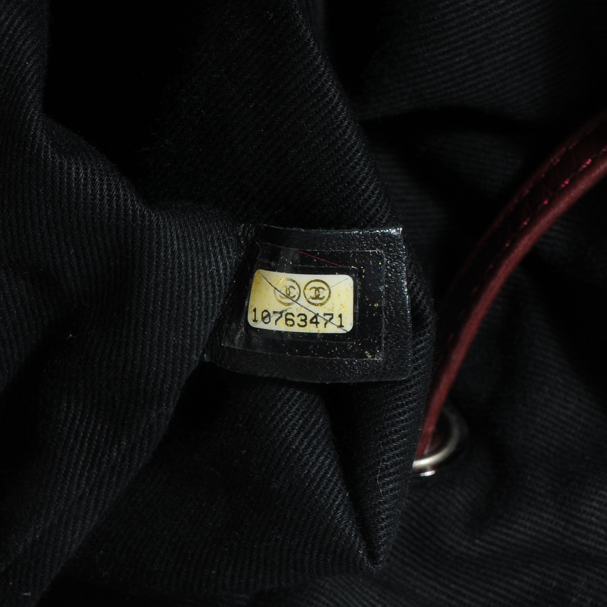 Chanel Pony Hair Quilted Drawstring Tote Dark Red 7 of 7