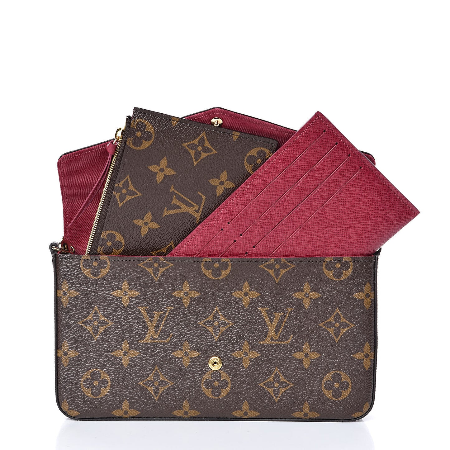 Monogram Pochette Felicie Chain Wallet Fuchsia