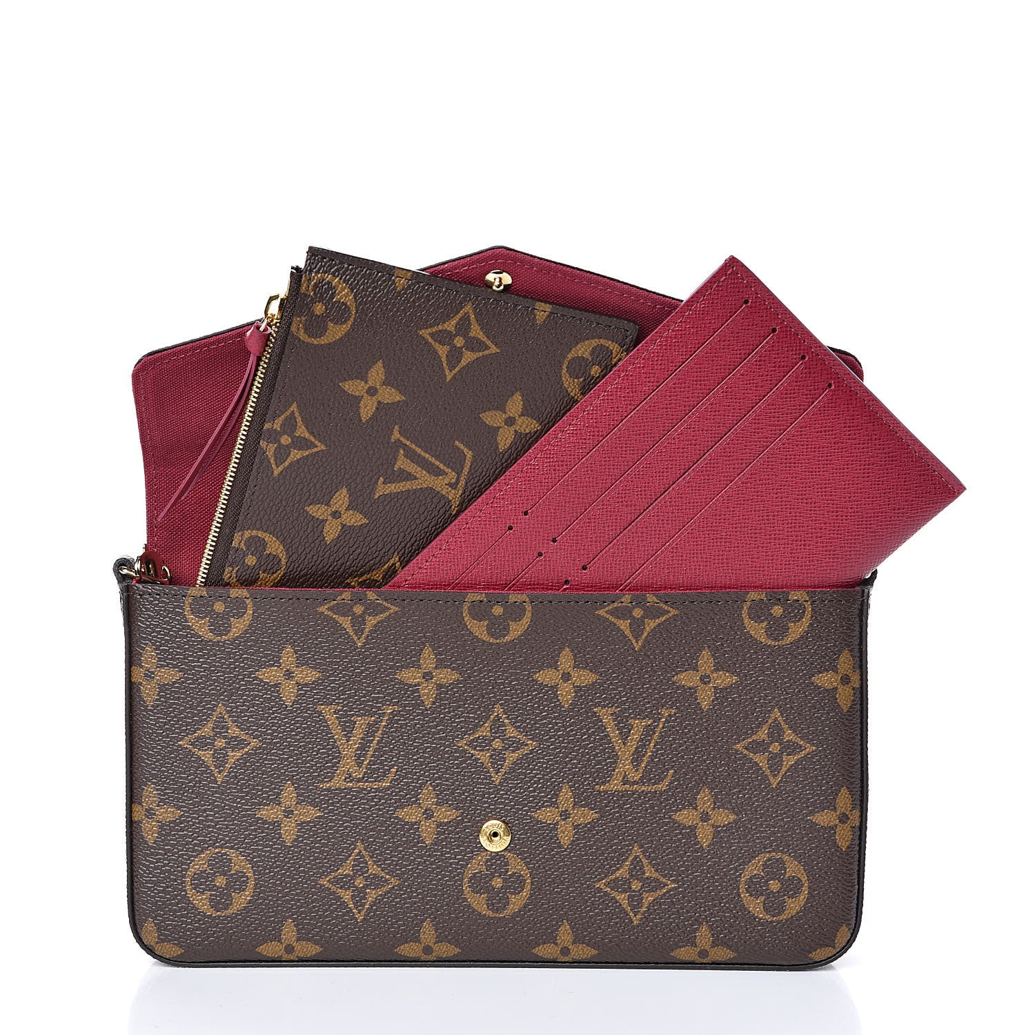 Louis Vuitton Monogram Pochette Felicie Chain Wallet Fuchsia 6 of 11