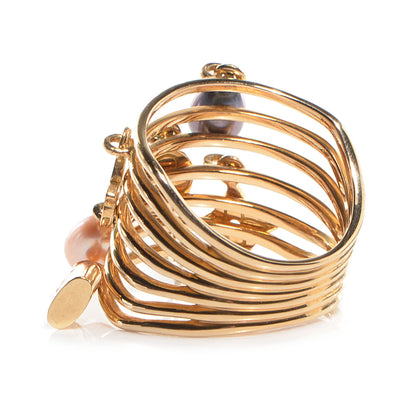 Louis Vuitton 18K Yellow Gold Pearl Monogram Ring 54 US 6.75 3 of 4