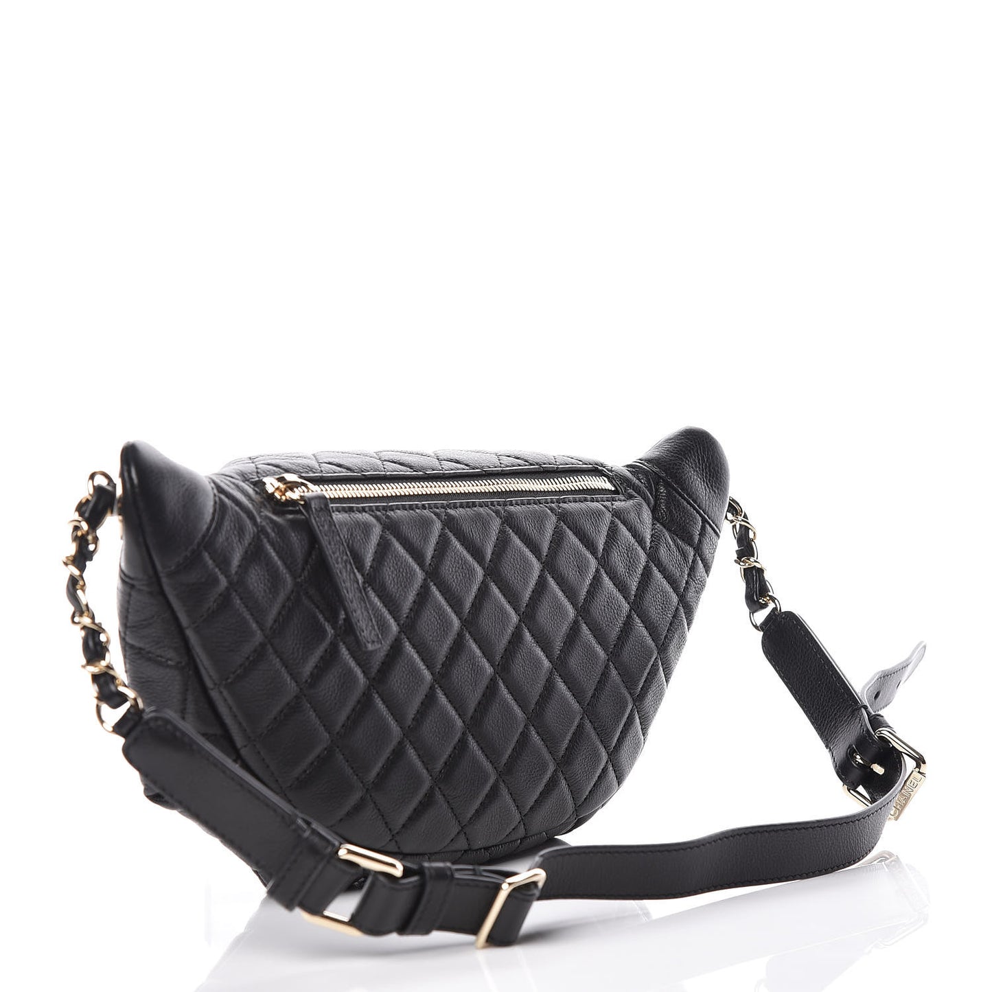Calfskin Quilted Belt Me Up Waist Bag Black