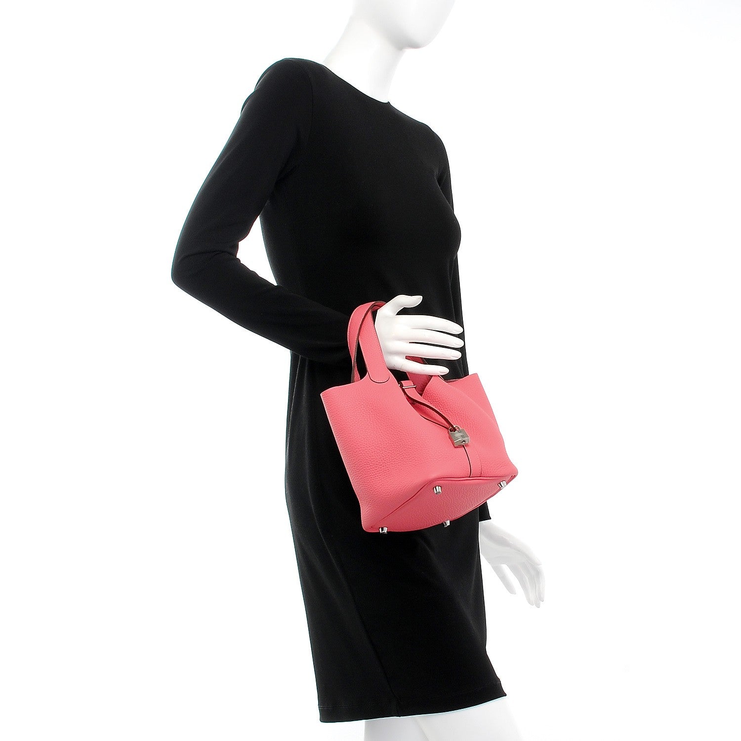 Hermes Taurillon Clemence Picotin Lock 18 PM Rose Azalee 2 of 8