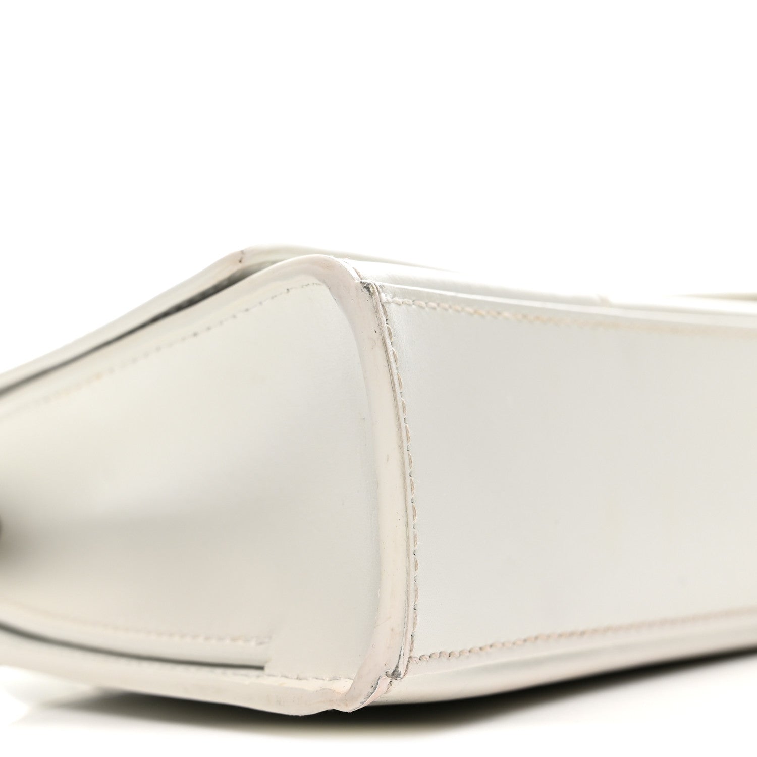 Balenciaga Shiny Box Calfskin Tonal B Hourglass Stretch Top Handle Bag White 9 of 15