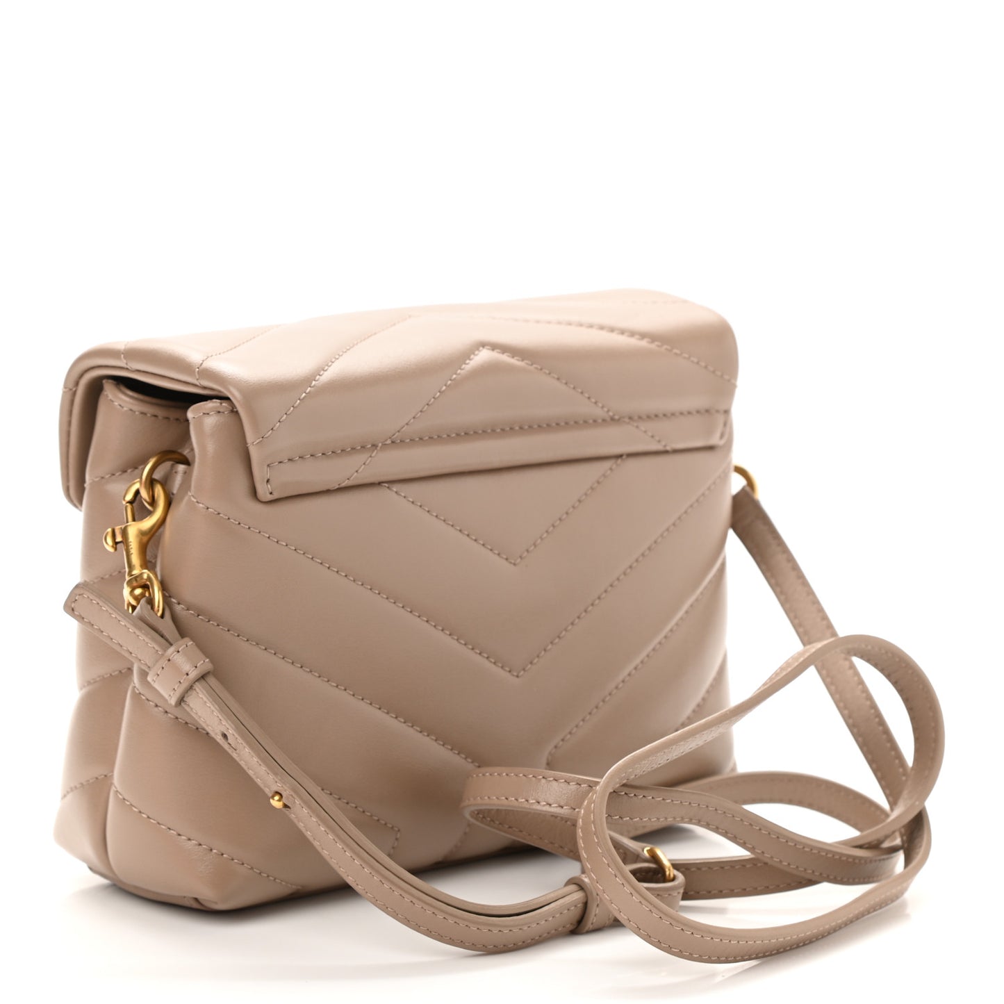 Calfskin Y Quilted Monogram Toy Loulou Crossbody Bag Dark Beige