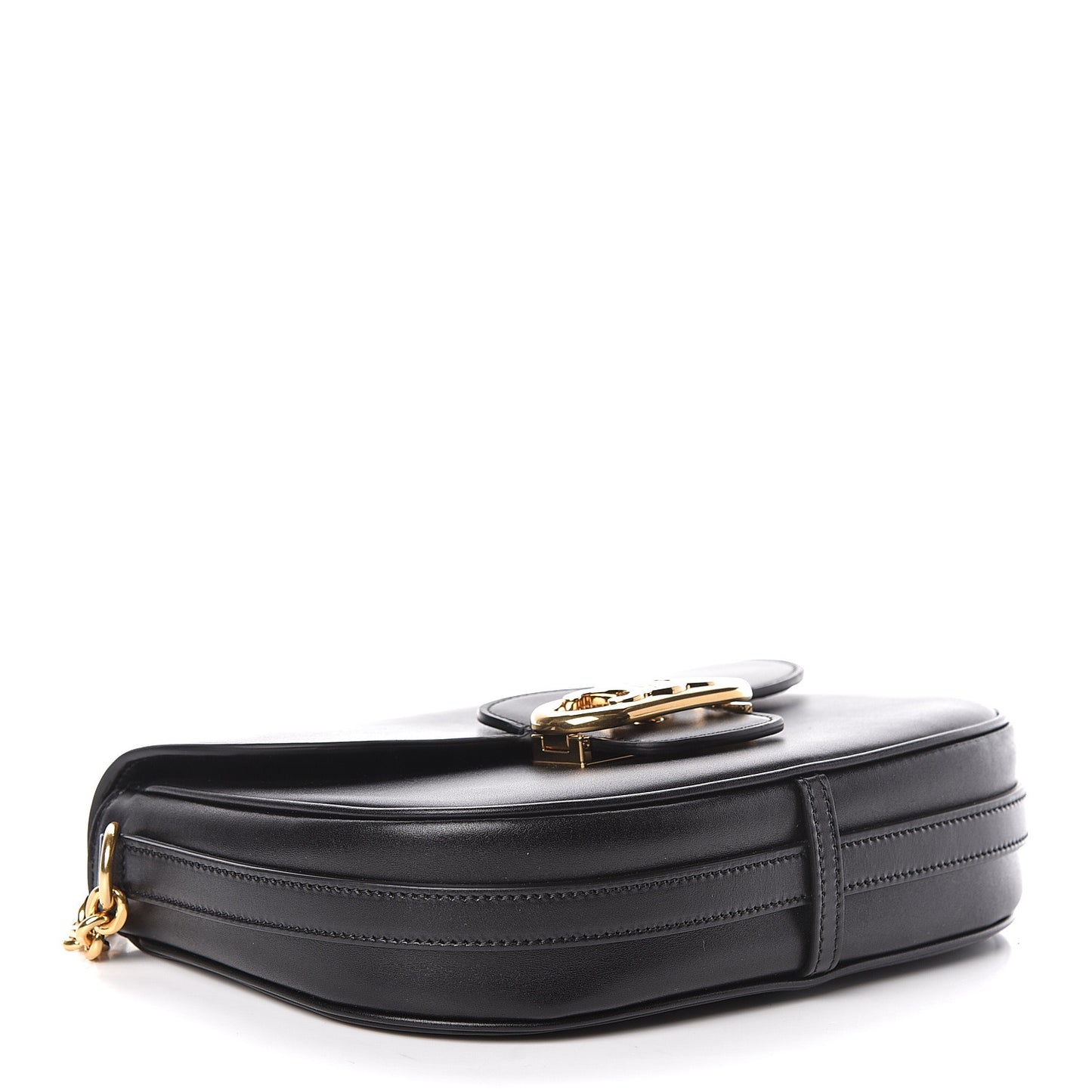 Shiny Calfskin Medium Chain Maillon Triomphe Black